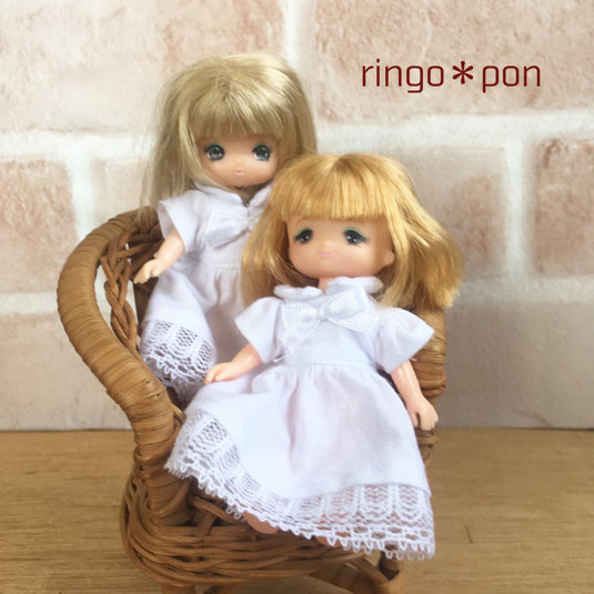 ミキちゃんマキちゃんのおそろい白のワンピース♪ご縁に感謝します