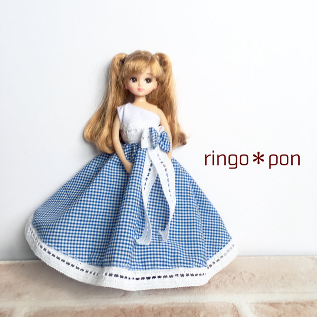 ワンショルダーの清楚ドレスができました。 : リカちゃん服