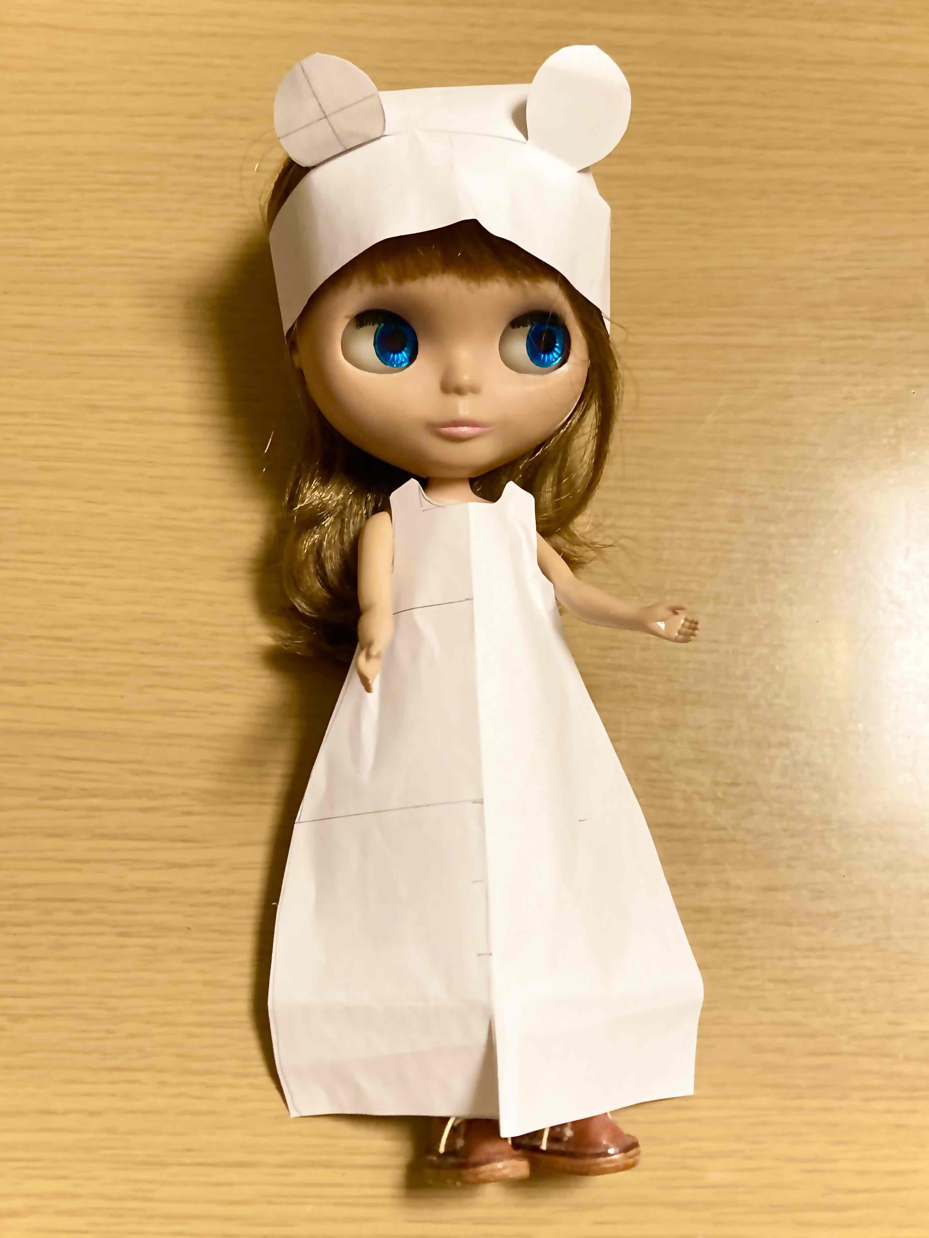 ネオブライスサイズOF:猫ときのこのロンパース ブライス ネコちゃん(ΦωΦ)アンティーク風ロンパースセット - メルカリ