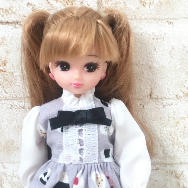 おにぎりさんのワンピース インフルエンザにお気をつけて リカちゃん服ハンドメイド りんごぽんのおうち 札幌市