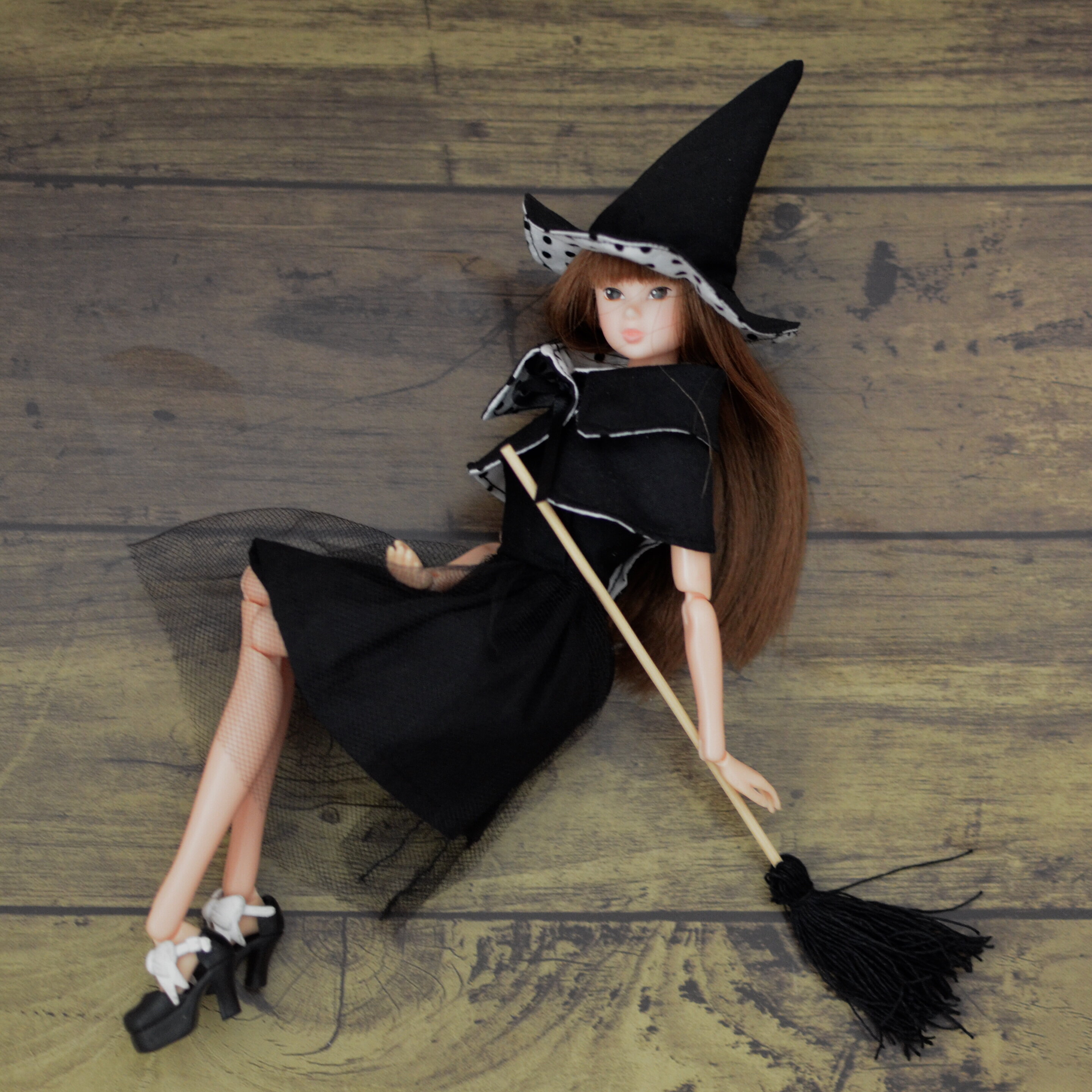 27cmドールサイズの魔女セット : リカちゃん服ハンドメイド