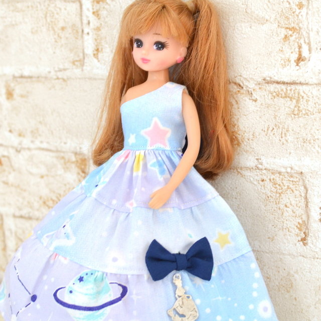 星空のワンショルダーワンピース 大根役者になったあの日 リカちゃん服ハンドメイド りんごぽんのおうち 札幌市 星空のワンショルダーワンピース 大根役者になったあの日 リカちゃん服ハンドメイド りんごぽんのおうち 札幌市