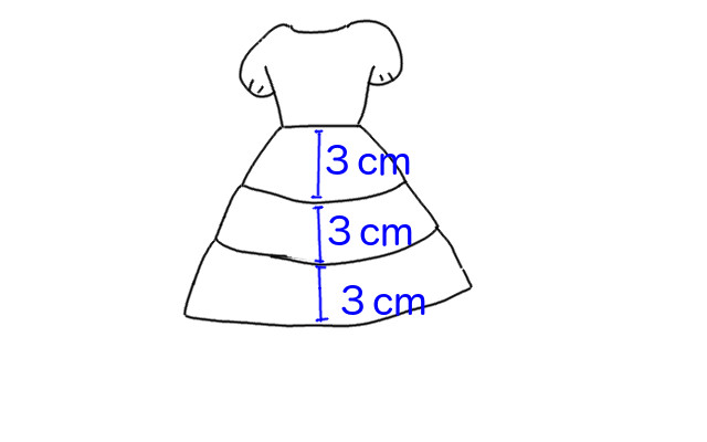 ３段ティアードスカートの型紙の作り方 縫い方 リカちゃん服ハンドメイド りんごぽんのおうち 札幌市