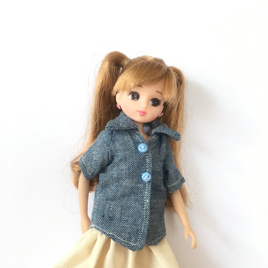 デニムっぽいシャツと、ふんわり広がるロングスカート♪ : リカちゃん