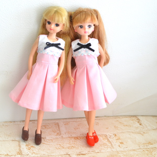ハンドメイド着せ替え人形　ピンクニットワンピース りかちゃん服 #5483 ワンピース ハンドメイド ポンタ - メルカリ