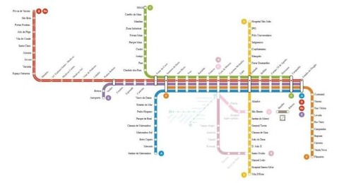 Metro de Porto路線図