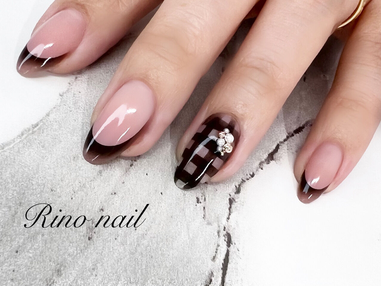 ギンガムチェックネイル 大阪梅田のネイルサロン Rino Nail のブログ
