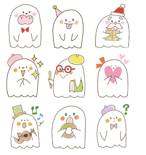 カワイイおばけちゃん ピンクなかわいい絵文字 二つリリース むーらんるーじゅ
