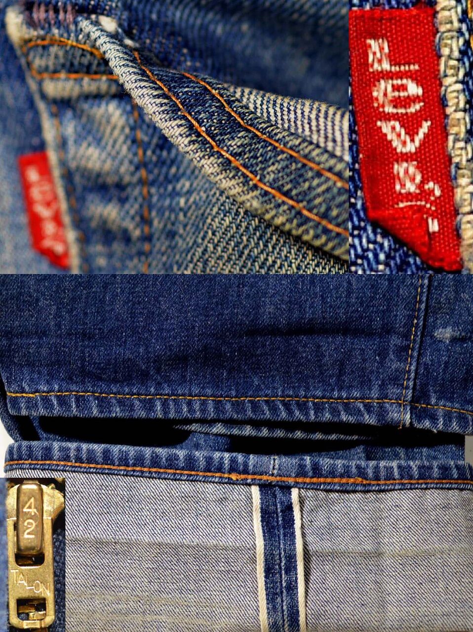 h565/LEVIS505 66前期 ヴィンテージ レア 赤耳付!色落ち抜群 ビッグ