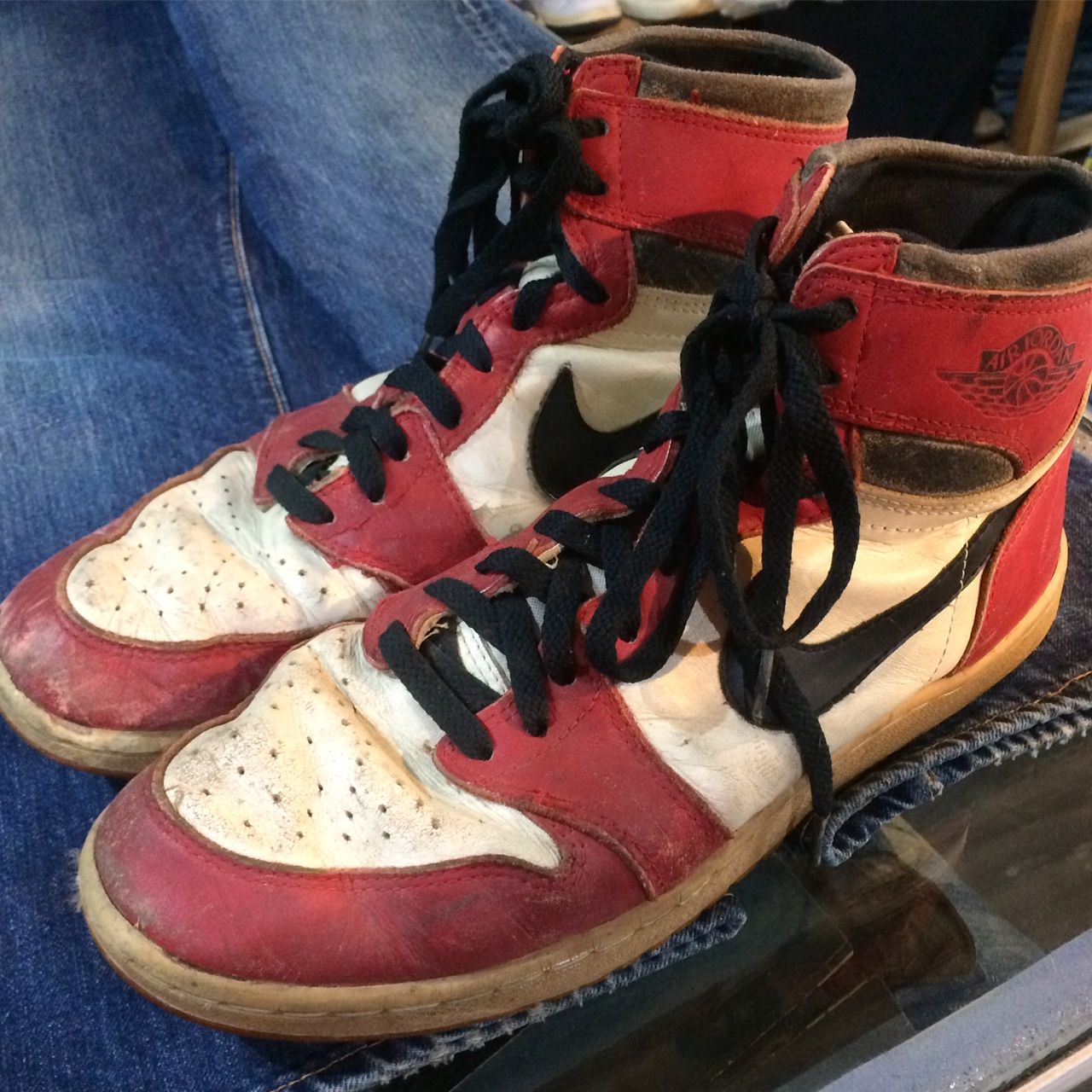 AJ1シカゴ '85年オリジナル エアジョーダン : ジーンズリペア