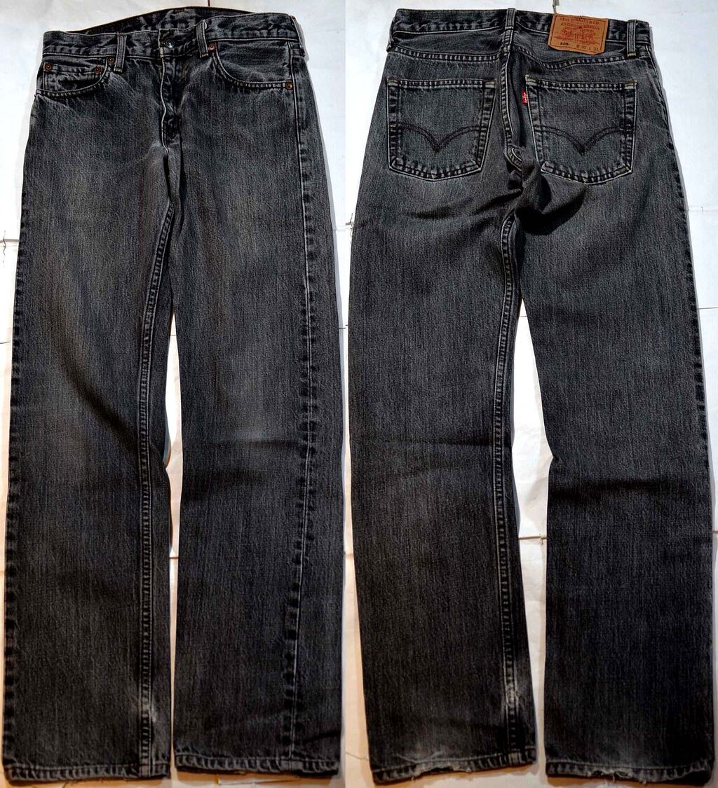 t643/LEVIS505 ブラック 縦落ち！ 色落ち抜群 ヴィンテージのような色 