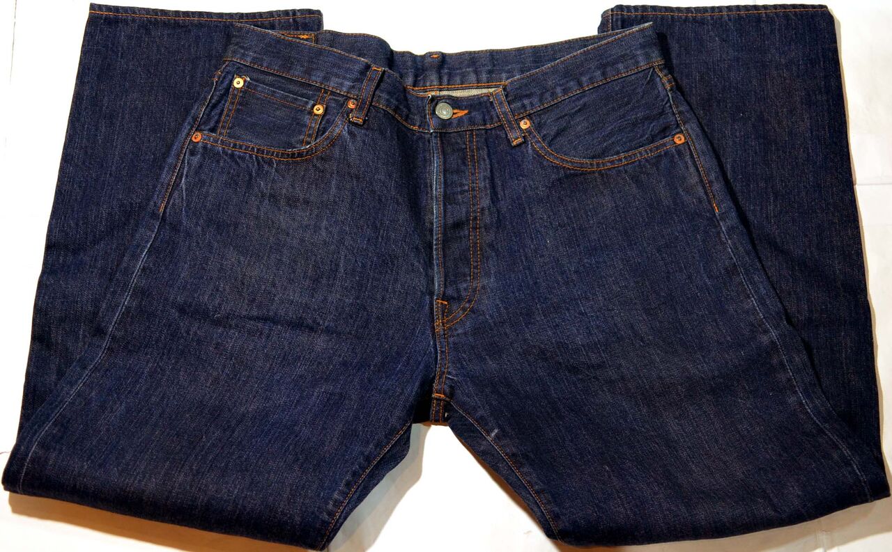 t300/UNIQLO ユニクロ 耳付き セルビッジ シャトルデニム 濃紺 極上