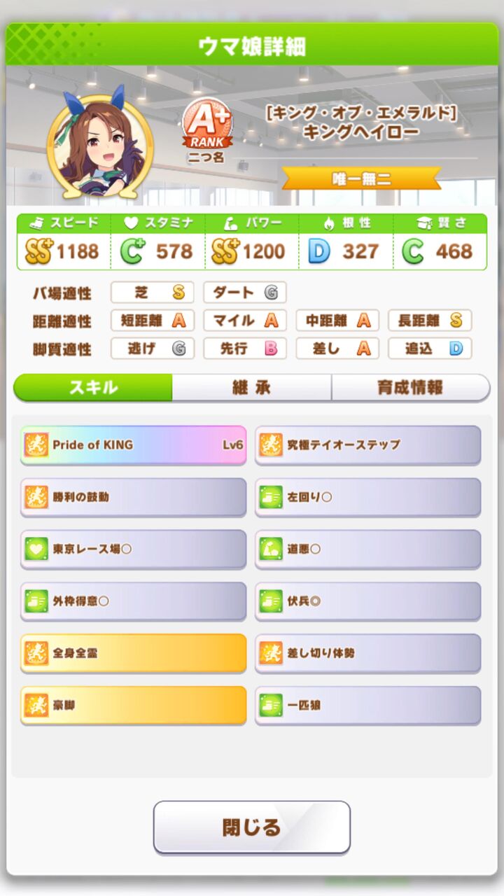 ウマ娘 緑スキル鬼盛りのキングに差されたんだがwww