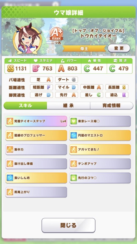 【ウマ娘】チームレースで勝てる「トウカイテイオー」ってどう育てればいい？のサムネイル画像