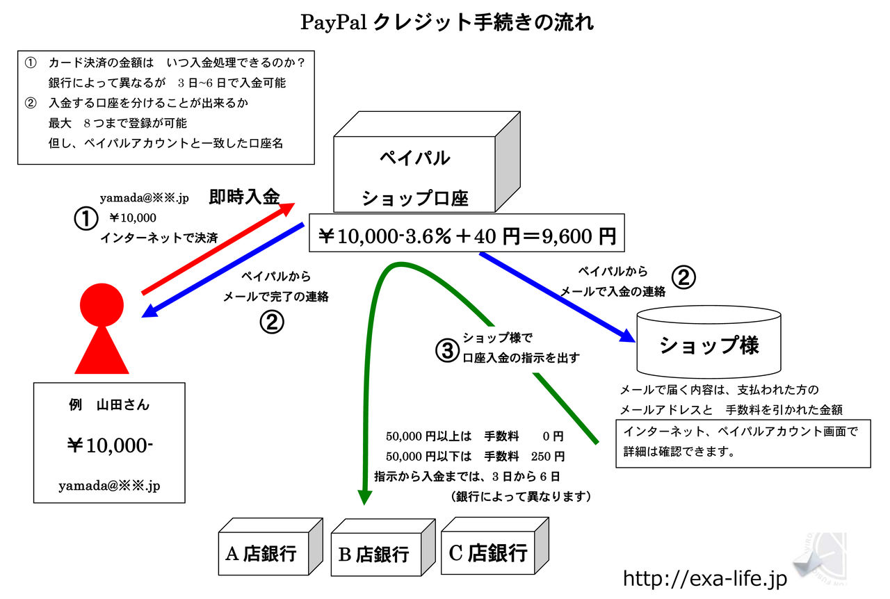ネットショップオーナー様向け 電子決済 Paypal ペイパル に関して 利率と決済 入金方法 エクサ瓦版