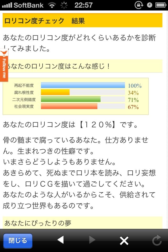 このサイトでロリコン度チェックやろうぜwww ラジック このサイトでロリコン度チェックやろうぜwww ラジック