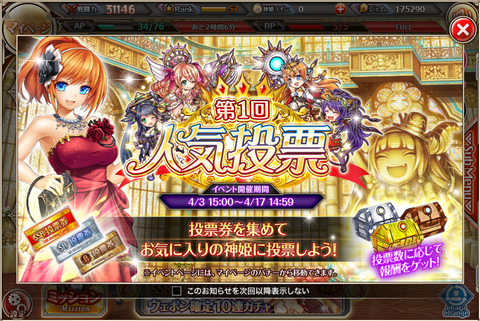 第1回人気投票イベント開催