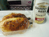 五平餅&ビール