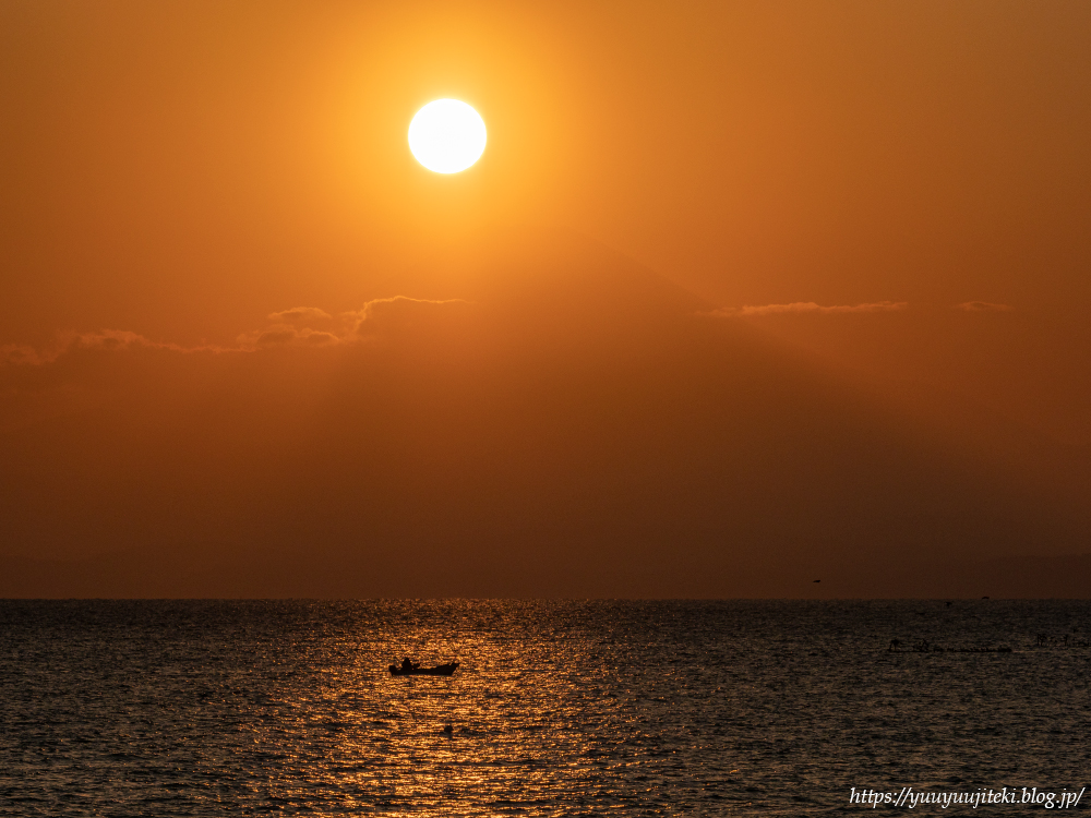葉山町 森戸神社からのダイヤモンド富士：2023年4月9日