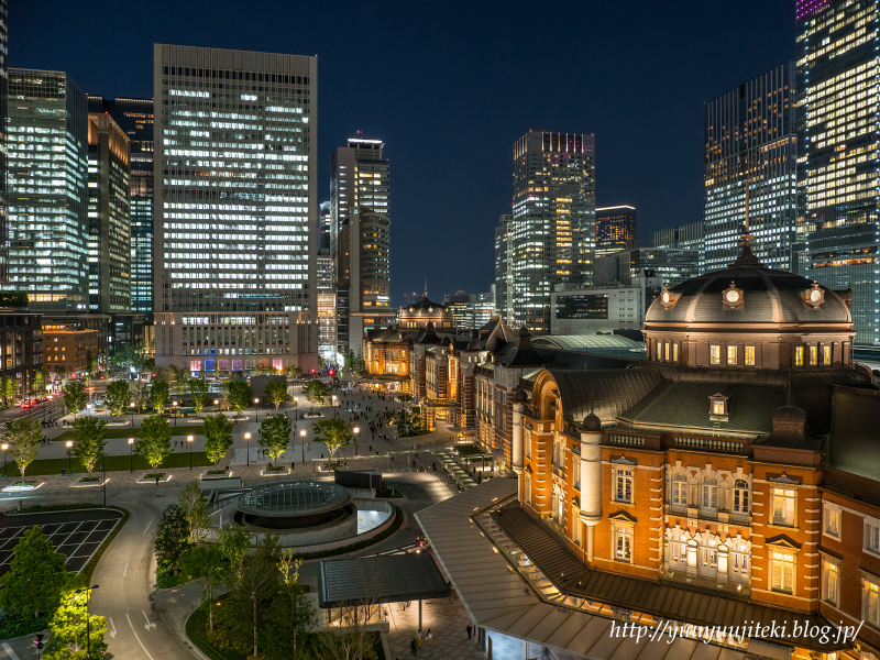 東京駅 丸の内口の夜景 ２０１８年４月１３日 悠々自適生活