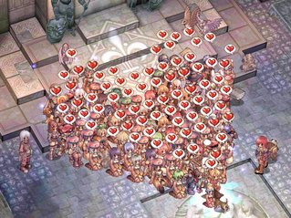 60人くらいでハートマークを