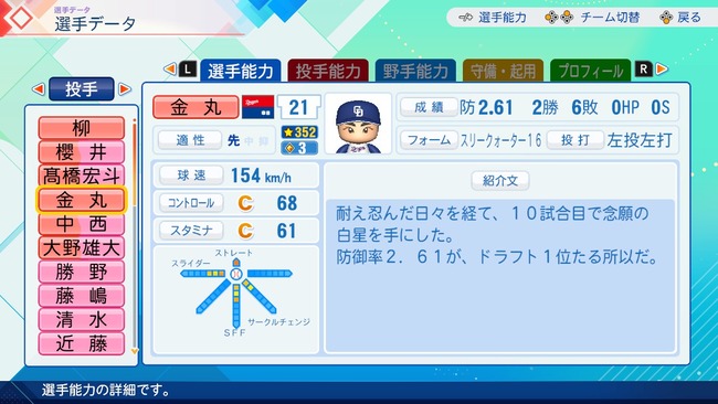 金丸夢斗のパワプロの選手紹介文ｗｗｗｗｗｗｗｗｗ