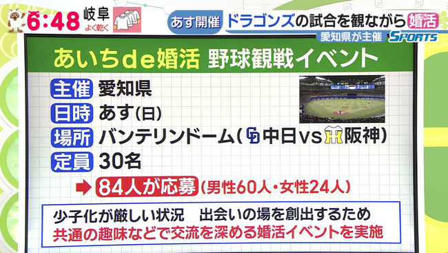 【悲報】昨日のバンテリンドーム、婚活イベントが行われていた