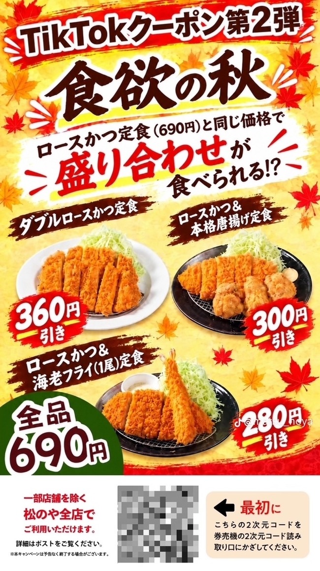 【朗報】松のや、遂に狂ってしまう… とんかつ2枚で690円