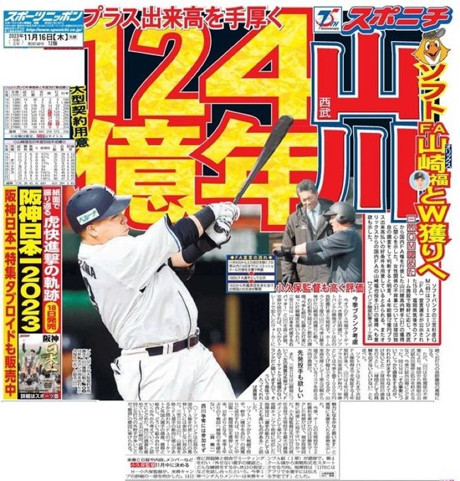 山川、124億年契約へｗｗｗｗｗｗｗｗｗ