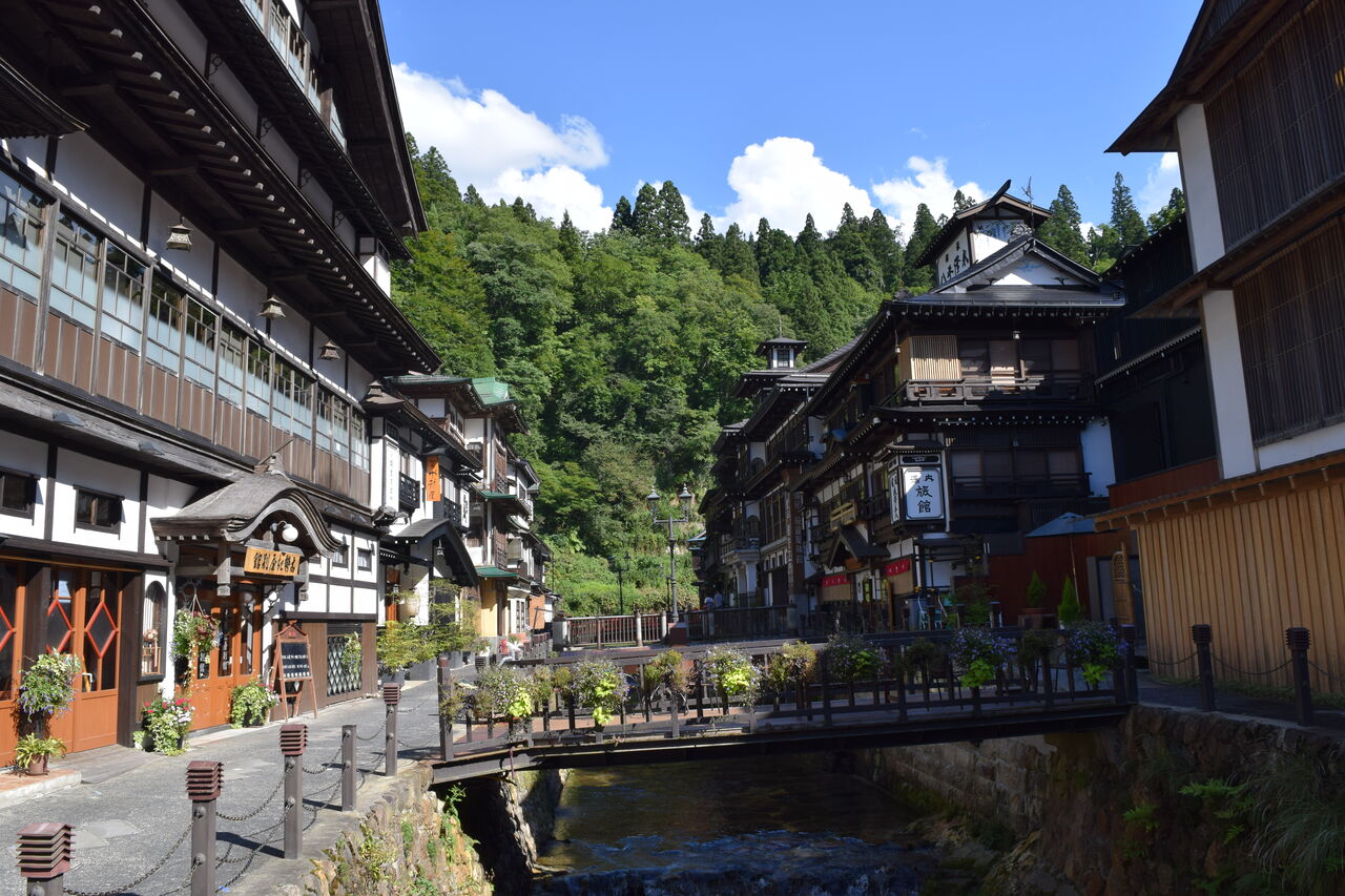旅いちご 夏旅 山形 温泉と食の旅 銀山温泉の街並み