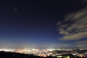 20121224岩手山と夜景@岩山展望台