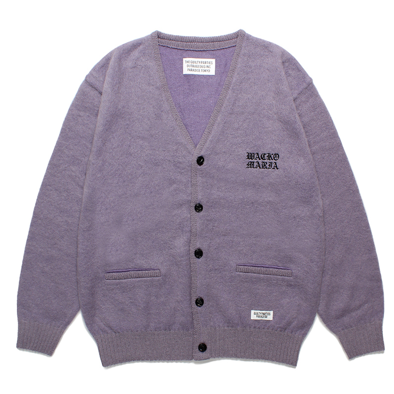 WACKOMARIA 25fw HEAVY MOHAIR CARDIGAN 紫5 WACKO MARIA / MOHAIR