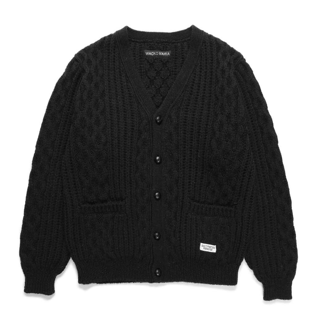 WACKO MARIA 黒カーディガン　モヘア ワコマリア 22FW モヘアカーディガン M