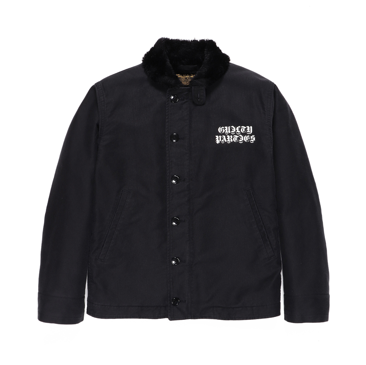 値下げ可！超希少☆ ワコマリア デッキジャケット 襟レザー S C-086 値下げ可！超希少☆ ワコマリア デッキジャケット 襟レザー S C-086