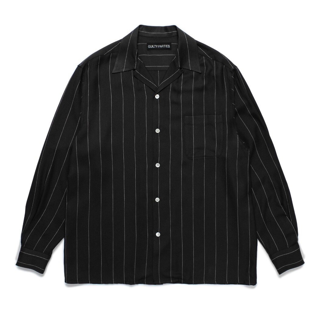 THE GUILTY PARTIES 長袖カットソー 黒 WACKO MARIA ワコマリア GUILTY PARTIES プリント ヘンリー