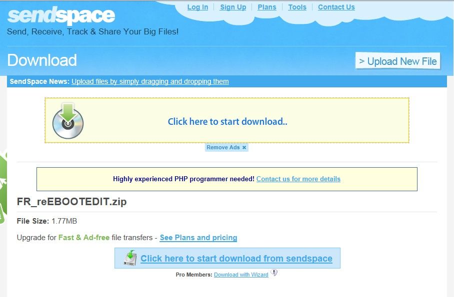 ロルドの研究室 : 海外アップローダー「sendspace」からファイルをダウンロードする方法