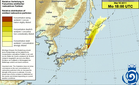 5月17日午前3時 ドイツ気象庁拡散予測図