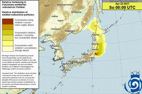 ドイツ気象庁4月24日ＵＴＣ00:00予測図