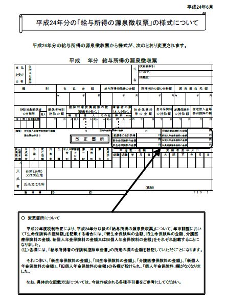 平成24年分から変更される源泉徴収票の様式 労務ドットコムの名南経営による人事労務管理最新情報