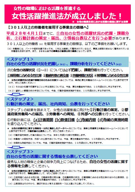 遂に決定!女性活躍推進法の行動計画で把握が必要な項目 : 労務ドットコムの名南経営による人事労務管理最新情報