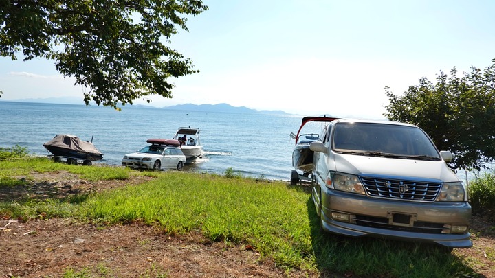 琵琶湖でボート遊び