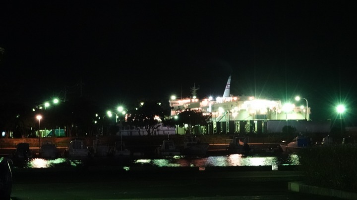 BROMPTON旅 ポタリング 舞鶴 フェリーふ頭夜