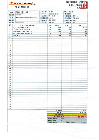 86 オイル交換 20220815