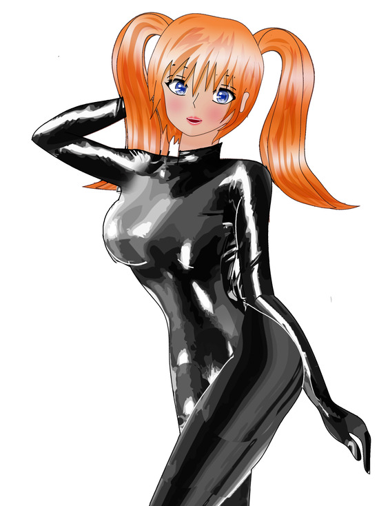 ツインテール エナメルボディースーツ 2.3