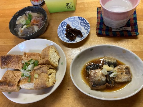 永平寺あげ、レトルトパウチいわし味付、わかめ茎煮、牛すじ煮込み