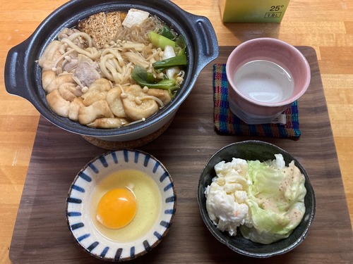 鶏もも肉で節約すき焼き