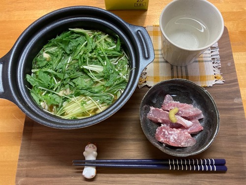 水菜と鶏肉の鍋、ふくらぎ塩麹