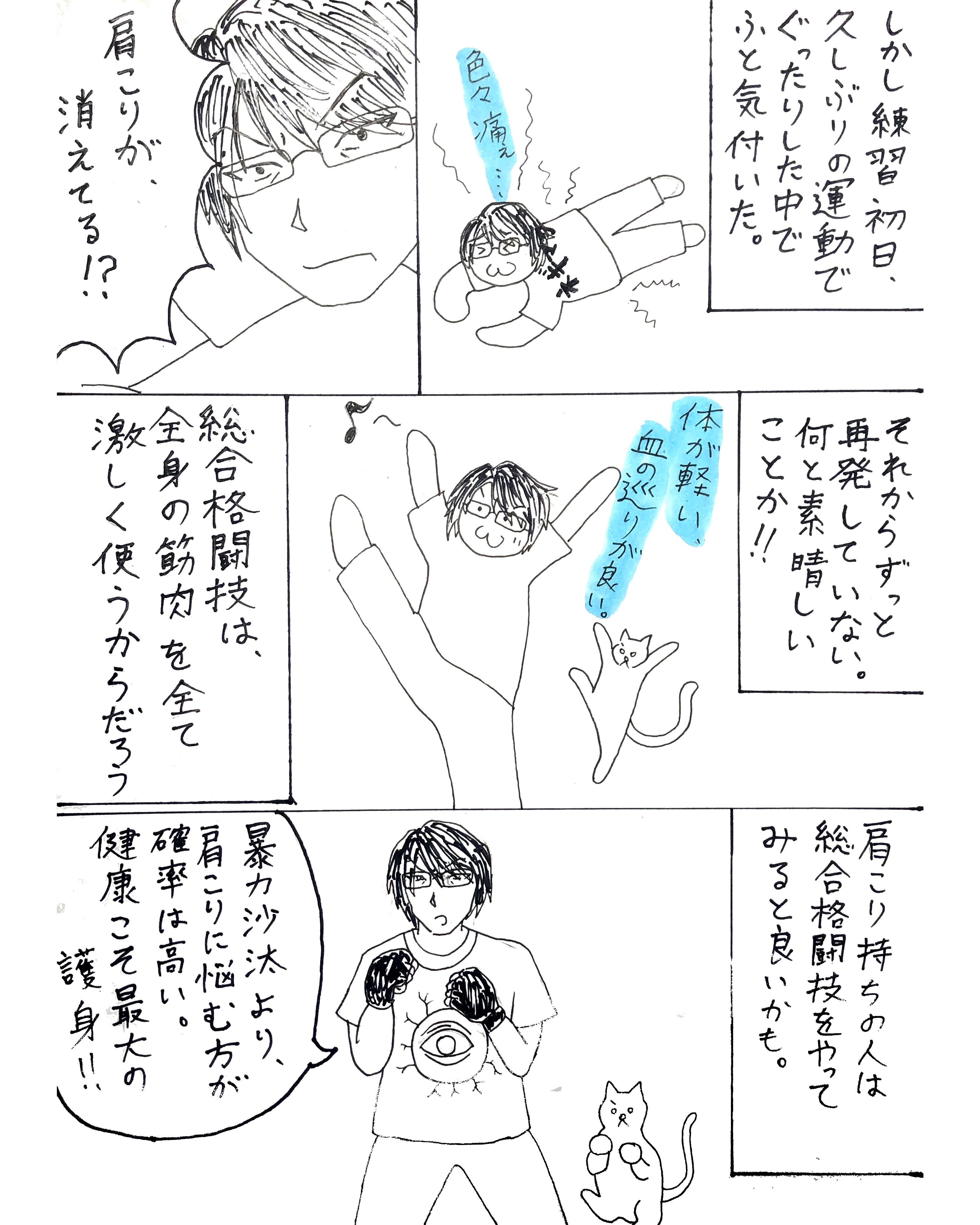 漫画 格闘技を始めてたった一日で効果があったこと タニヤマ キネマ 活動日記