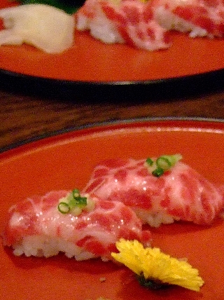 樽一鯨尽くし06a3(三点盛の鯨寿司)
