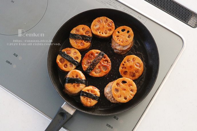 れんこんのはさみ焼き実験3-1